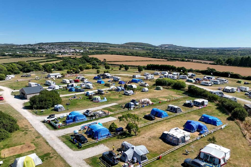 Sunny aerial view of the touring fields at Atlantic Reach