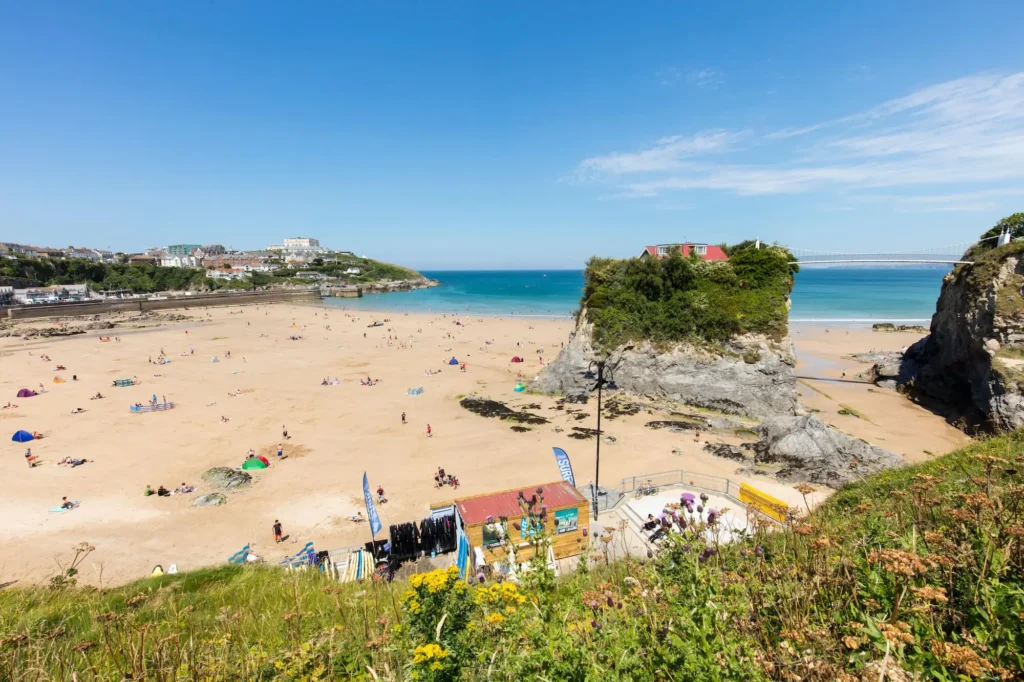 Towan Beach and harbour in Newquay, Cornwall