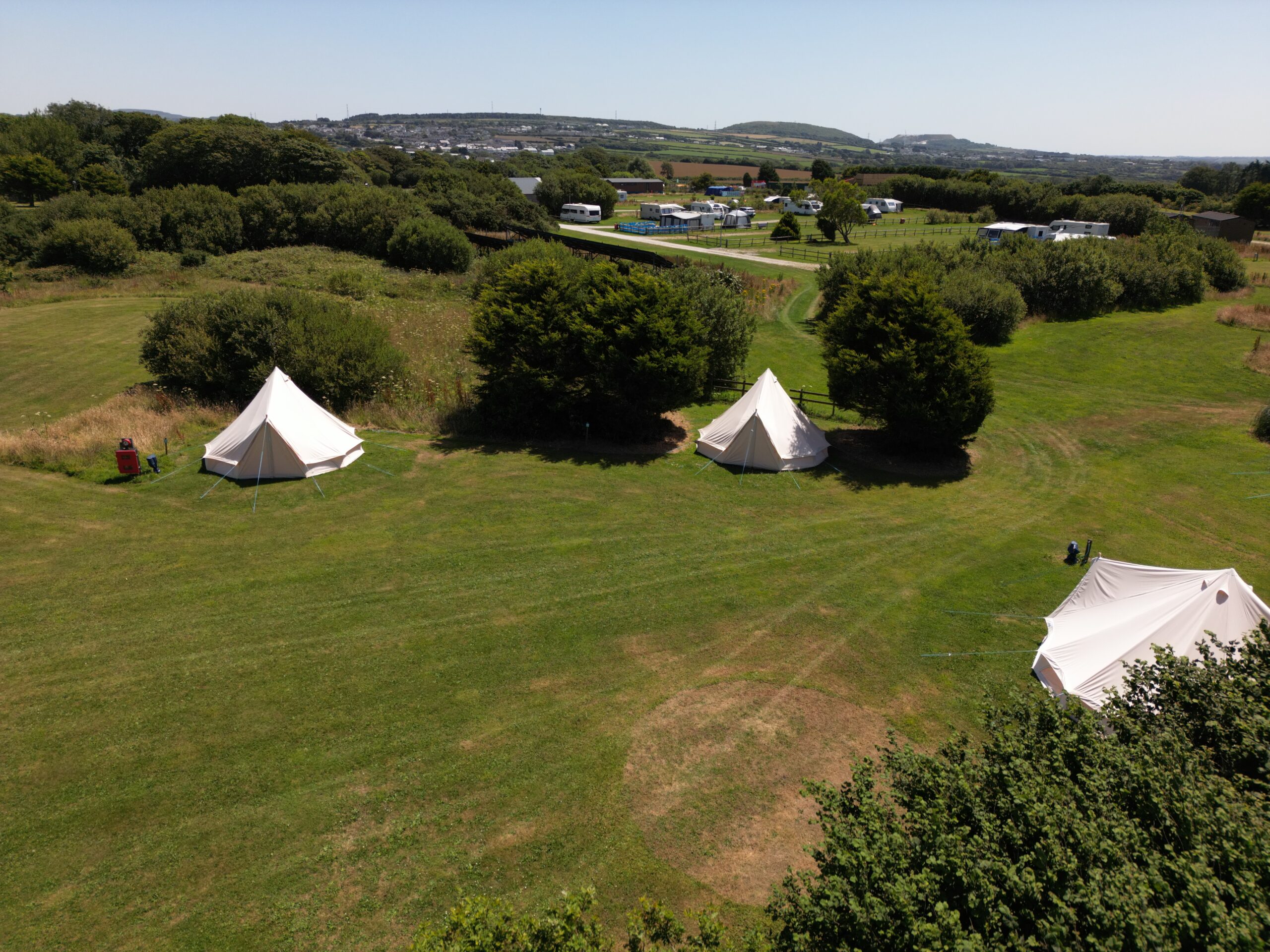 Pre-pitched bell tent ready for guests