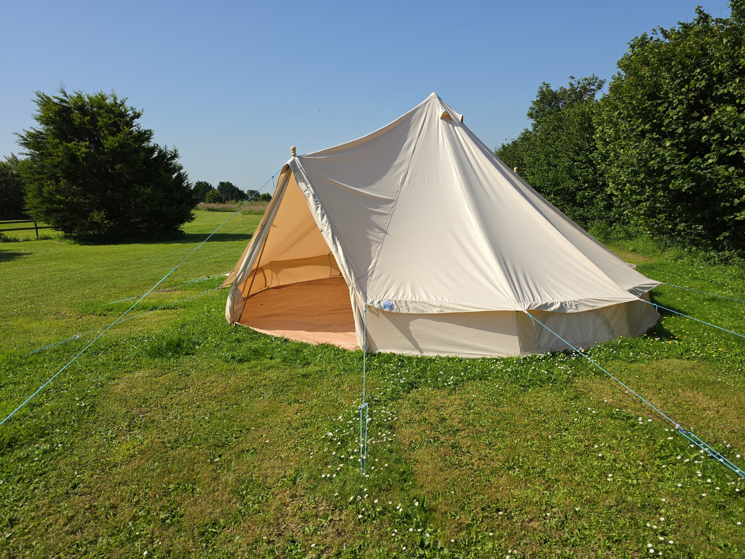 Pre-pitched bell tents ready at Atlantic Reach