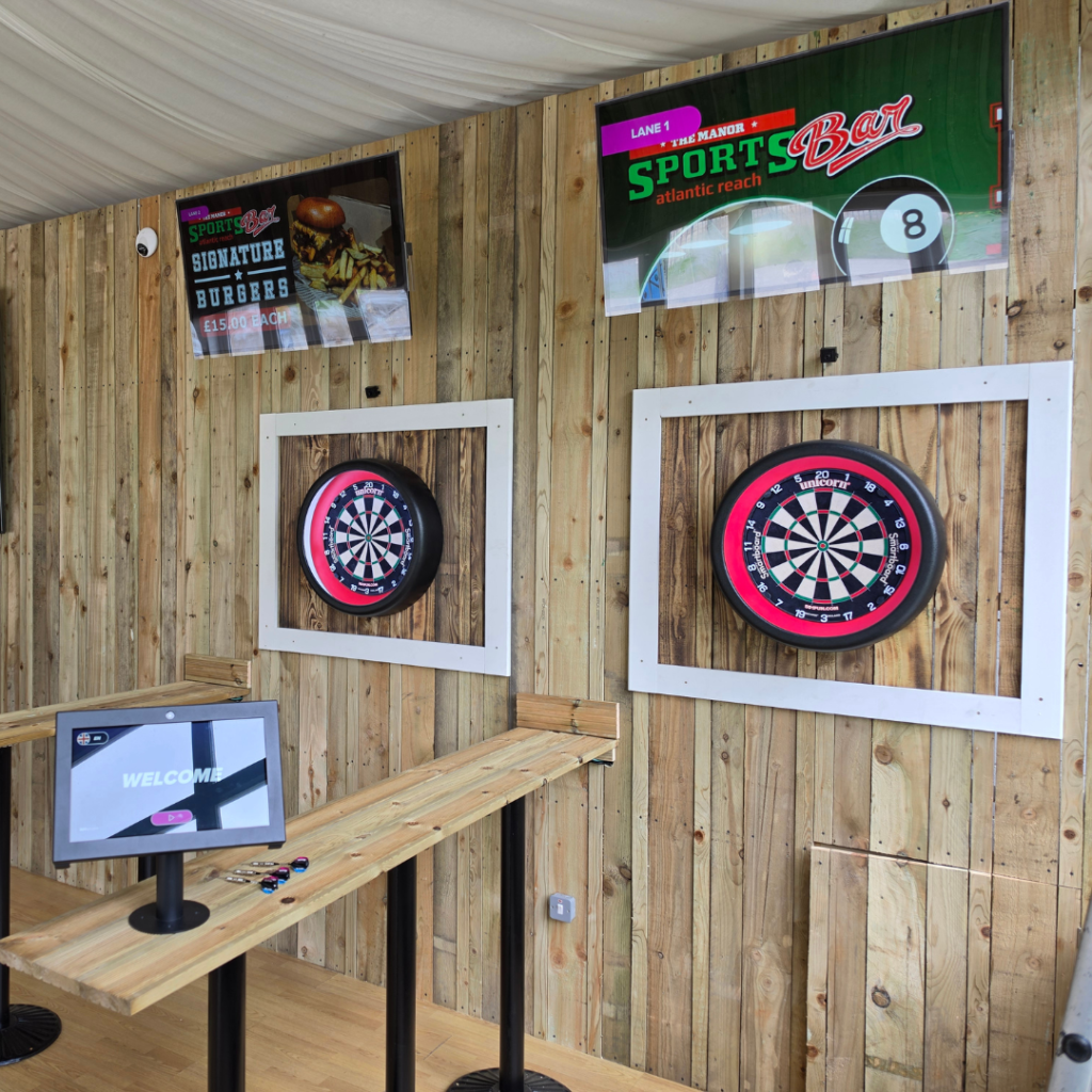 Interactive darts at The Manor Sports Bar, a Halloween half-term activity in Cornwall